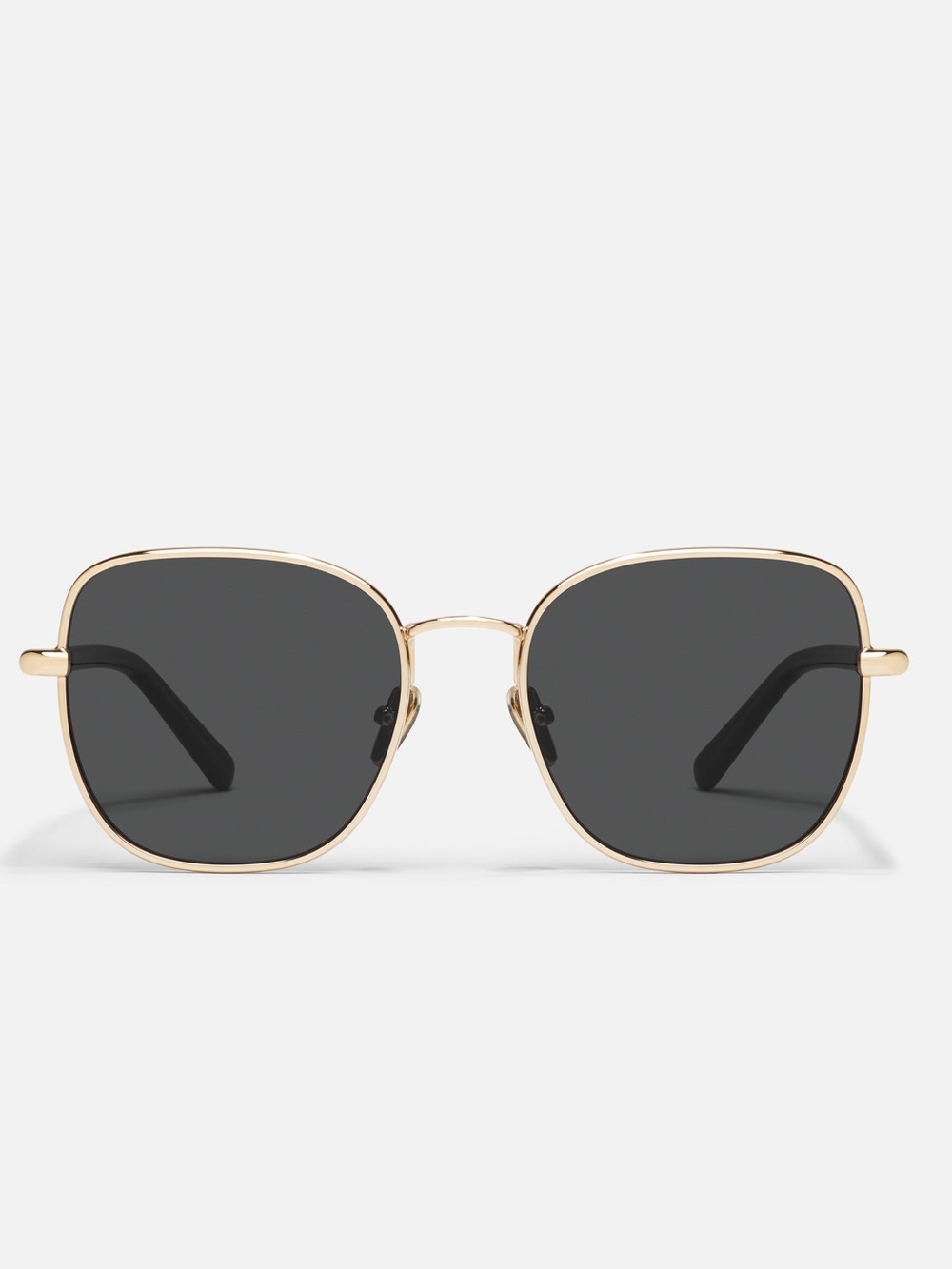 Quay Australia uptown Gold Frame Black smoke Lens Women's Square Sunglasses